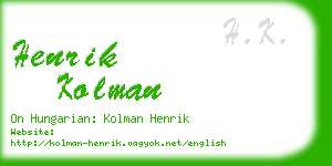 henrik kolman business card